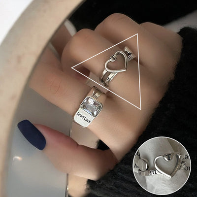 Shiny Geometric Ring Female Fashion Temperament Multi-layer Line Open Ring I