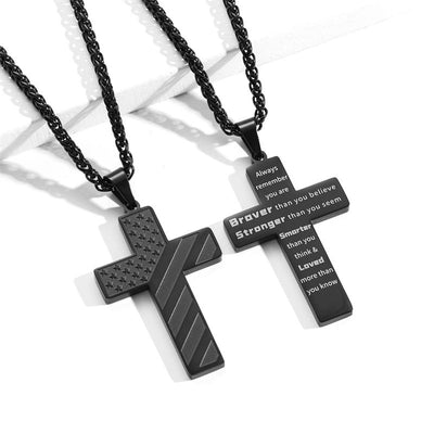 Cross Flag Necklace Letters High Sense Hip Hop
