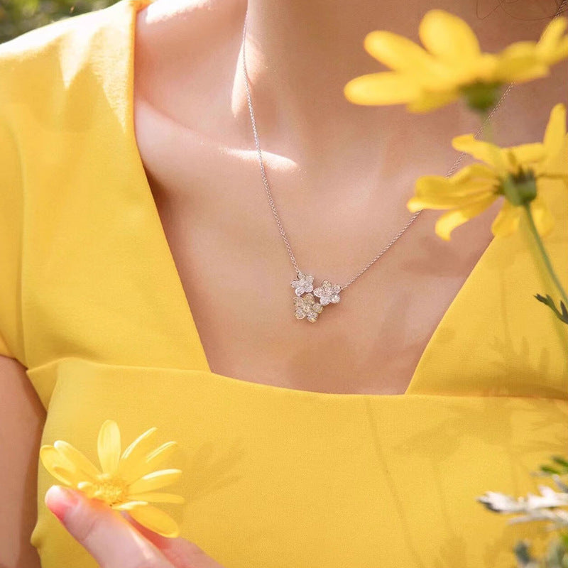 Floral Flower Necklace Elegant Pastoral