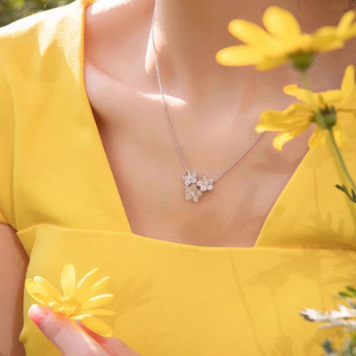 Floral Flower Necklace Elegant Pastoral