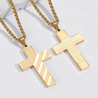 Cross Flag Necklace Letters High Sense Hip Hop