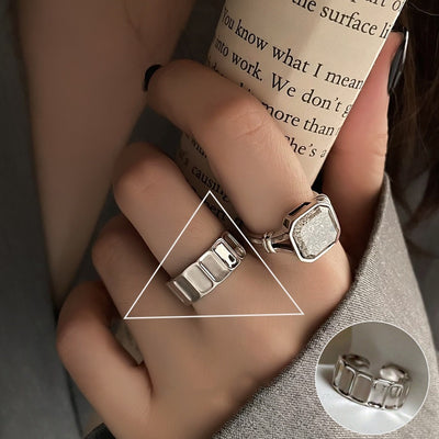 Shiny Geometric Ring Female Fashion Temperament Multi-layer Line Open Ring I
