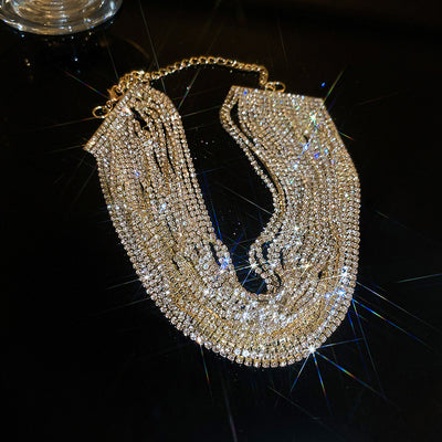 Women's All-match Exaggerated Diamond Multi-layer Necklace