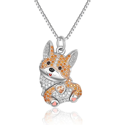 Female All-match Cartoon Pet Dog Pendant Necklace
