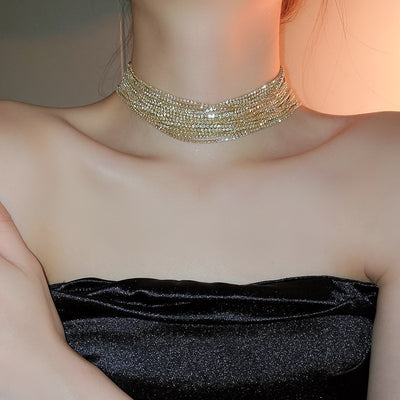 Women's All-match Exaggerated Diamond Multi-layer Necklace