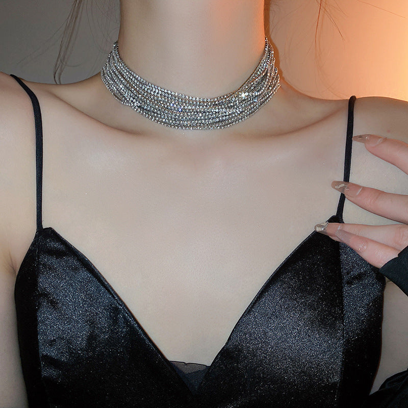 Women's All-match Exaggerated Diamond Multi-layer Necklace