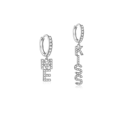 S925 Sterling Silver English Letters Ear Ring