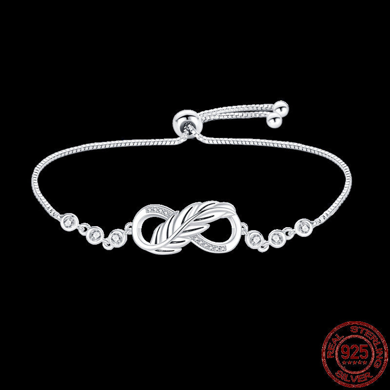 Original 925 Sterling Silver Infinity Hand Of Fatima Bracele