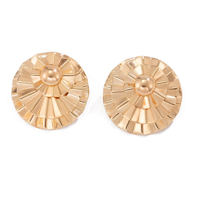 European And American Ornament Exaggerated Corrugated Hemp Surface Round Studs