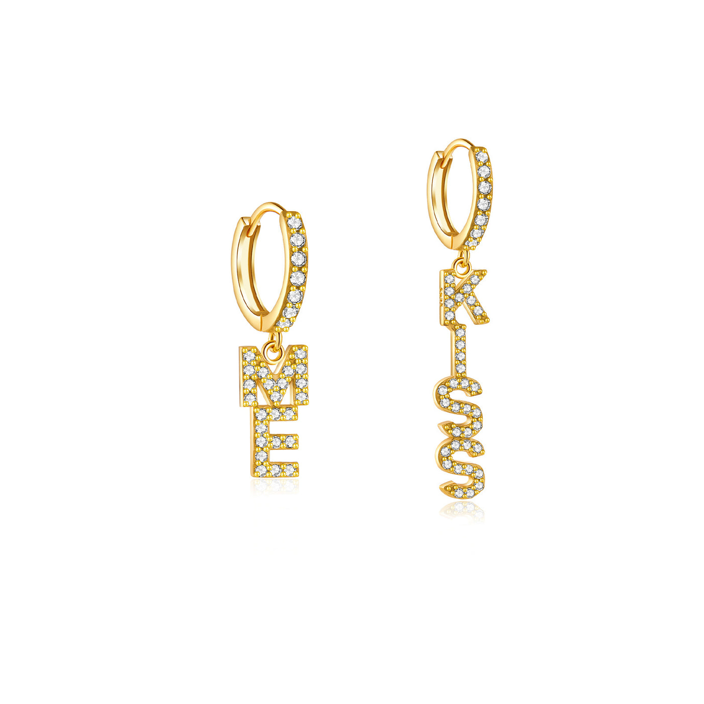 S925 Sterling Silver English Letters Ear Ring