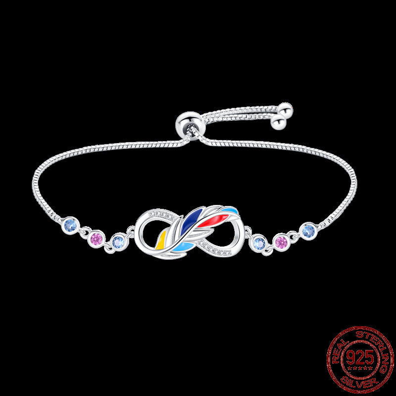 Original 925 Sterling Silver Infinity Hand Of Fatima Bracele