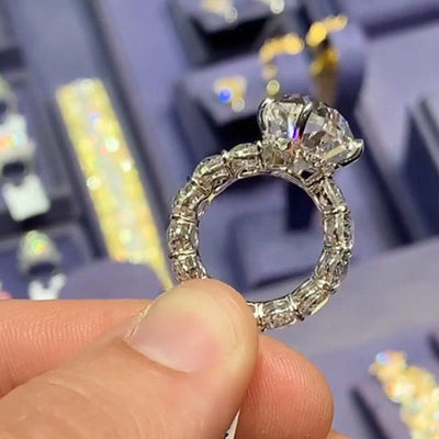 Horse Eye-shaped Zircon Fashion Ring Ornament