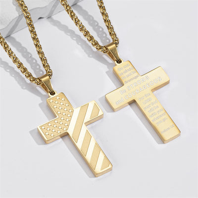 Cross Flag Necklace Letters High Sense Hip Hop