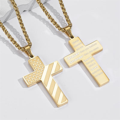 Cross Flag Necklace Letters High Sense Hip Hop