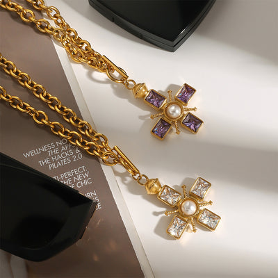Cross Titanium Steel Necklace Does Not Fade