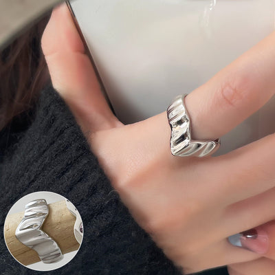 Shiny Geometric Ring Female Fashion Temperament Multi-layer Line Open Ring I