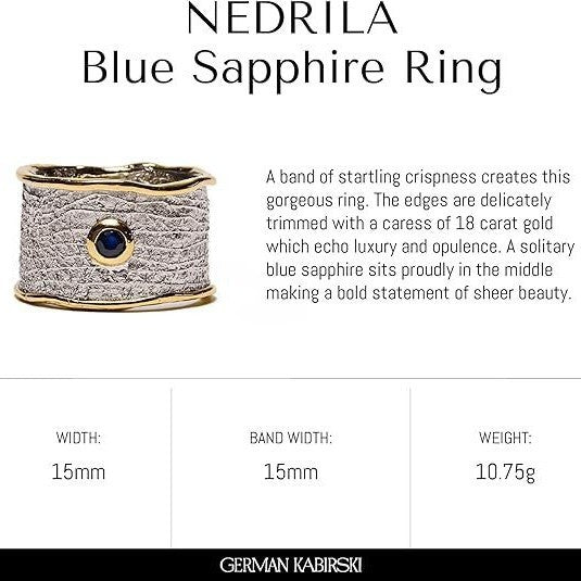 Wide Polka Dot Irregular Sapphire Ring